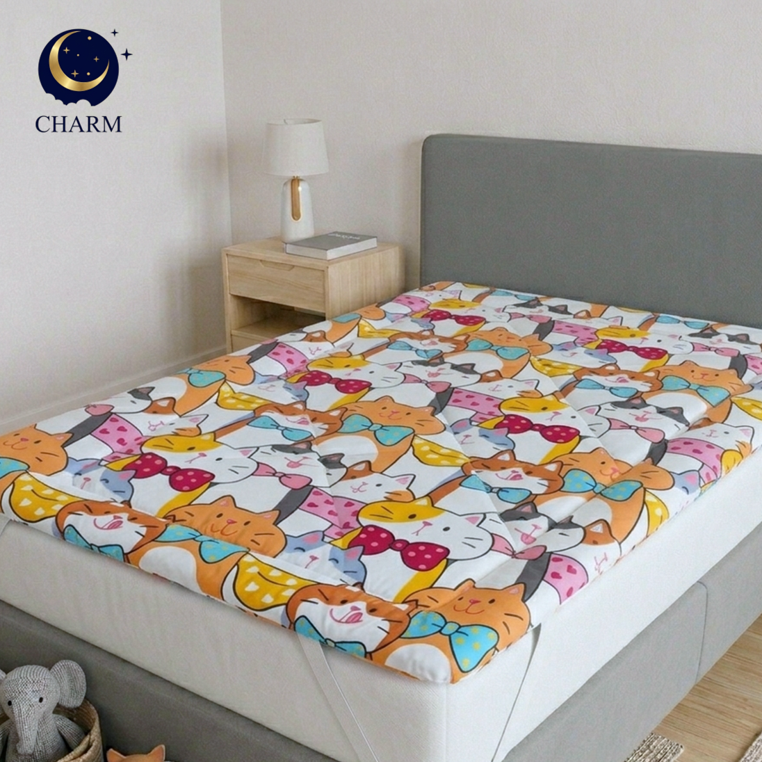 ท็อปเปอร์ 6 ฟุต CHARM ลาย DREAMY CAT แผ่นรองนอน_5